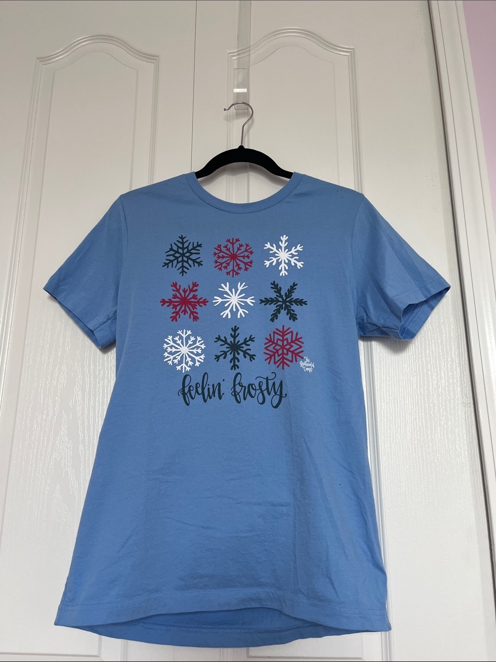 Bella Canvas Light Blue Snowflake Graphic Tee
